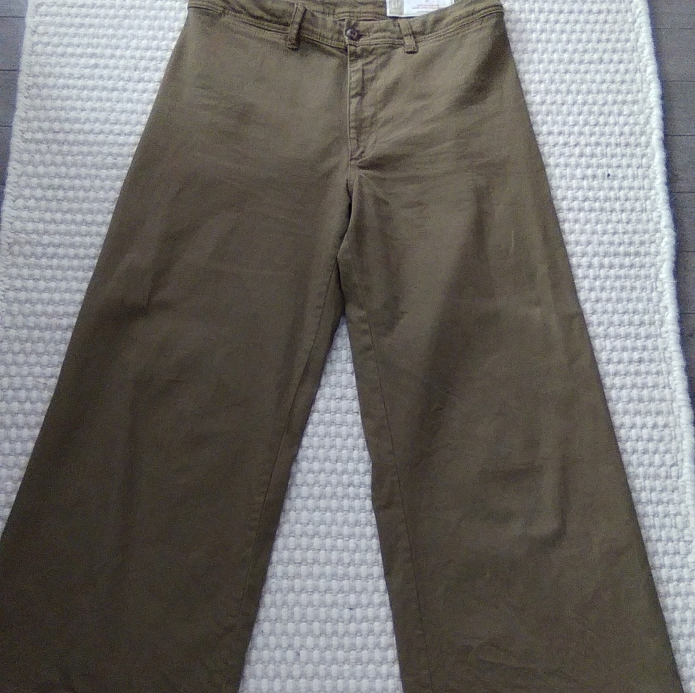 GAP olive green high rise 30" waist 10 petite wide jeans pants